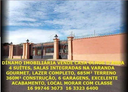 Casa de Condomínio com 4 Quartos à venda, 360m² no Bonfim Paulista, Ribeirão Preto