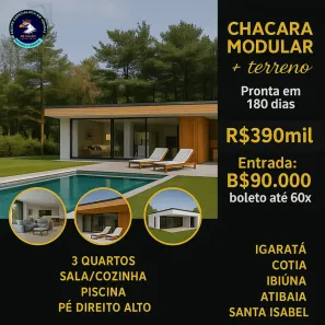 Fazenda/Sítio com 3 Quartos à venda, 600m² no Cachoeira, Cotia