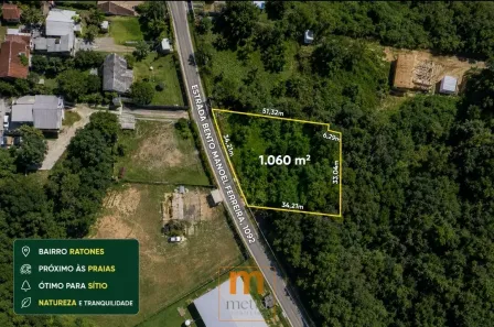 Lote/Terreno à venda, 1060m² no Ratones, Florianópolis
