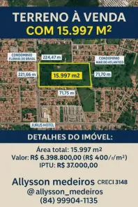 Lote/Terreno à venda, 15997m² no Pajuçara, Natal