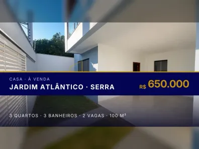 Casa com 3 Quartos à venda, 100m² no Jardim Atlântico, Serra