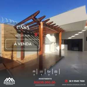 Casa com 2 Quartos à venda, 100m² no Ibituruna, Montes Claros