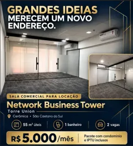 Sala Comercial para alugar, 55m² no Cerâmica, São Caetano do Sul