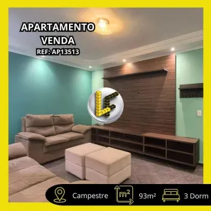Apartamento com 3 Quartos à venda, 93m² no Campestre, Santo André