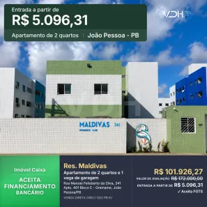Apartamento com 2 Quartos à venda, 48m² no Gramame, João Pessoa