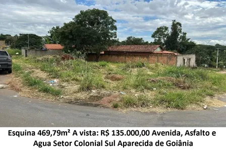 Lote/Terreno à venda, 469m² no Setor Colonial Sul, Aparecida de Goiânia