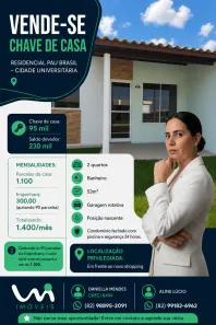 Casa de Condomínio com 2 Quartos à venda, 53m² no Cidade Universitária, Maceió