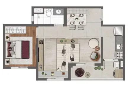 Apartamento com 1 Quarto para alugar, 44m² no Butantã, São Paulo