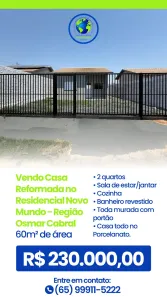 Casa com 2 Quartos à venda, 60m² no Novo Mundo, Várzea Grande