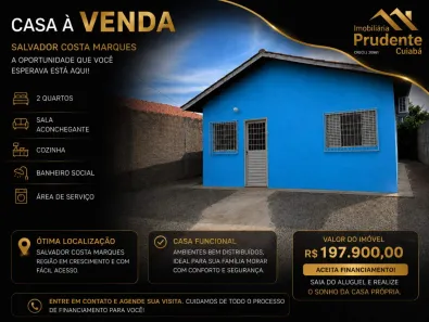 Casa com 2 Quartos à venda, 50m² no Loteamento Salvador Costa Marques, Cuiabá