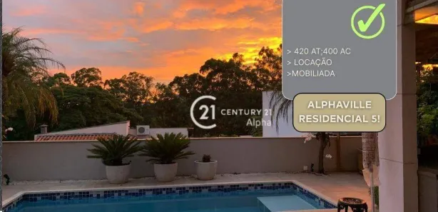 Casa de Condomínio com 4 Quartos para alugar, 400m² no Alphaville, Santana de Parnaíba