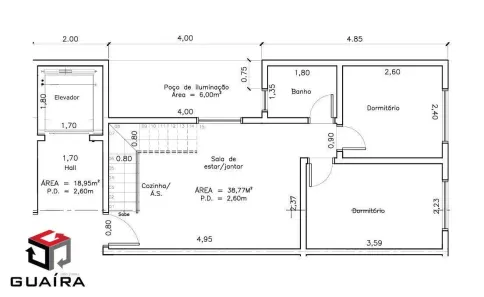 Apartamento com 2 Quartos à venda, 54m² no Vila Curuçá, Santo André