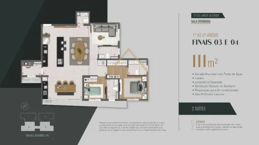 Apartamento com 3 Quartos à venda, 111m² no Jardim Glória, Americana