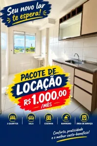 Apartamento com 2 Quartos para alugar, 50m² no Residencial Novo Horizonte, Taubaté