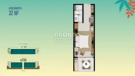 Flat com 1 Quarto à venda, 32m² no , Tamandaré