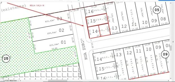 Lote/Terreno à venda, 354m² no Residencial Bella Suíça, Sinop