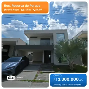 Casa de Condomínio com 3 Quartos à venda, 242m² no Ponta Negra, Manaus
