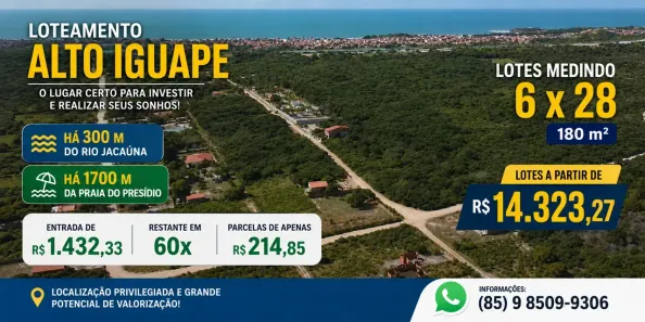 Lote/Terreno à venda, 168m² no Jacaúna, Aquiraz