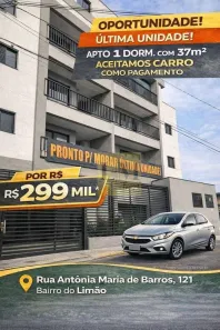 Apartamento com 1 Quarto à venda, 37m² no Vila Albertina, São Paulo