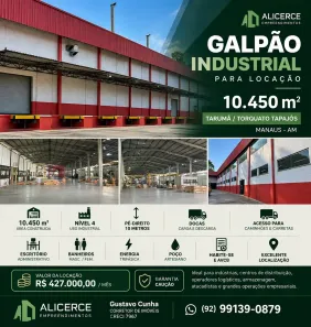 Galpão/Depósito/Armazém para alugar, 10450m² no Tarumã, Manaus