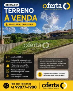 Lote/Terreno à venda, 600m² no Guajuvira, Araucária