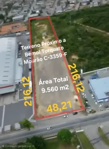 Lote/Terreno para alugar, 9560m² no Tarumã, Manaus