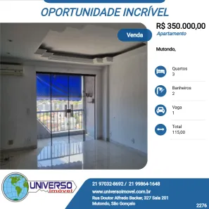 Apartamento com 3 Quartos à venda, 115m² no Alcântara, São Gonçalo