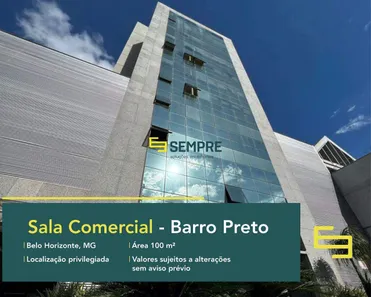 Sala Comercial para alugar, 100m² no Barro Preto, Belo Horizonte