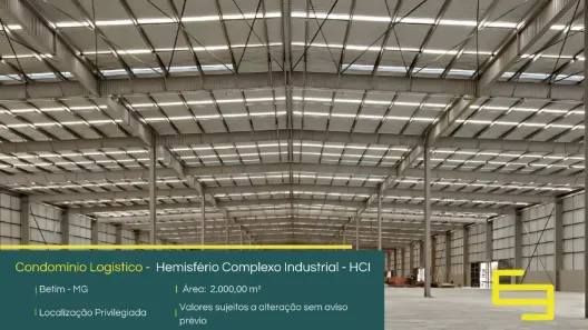 Galpão/Depósito/Armazém para alugar, 2000m² no São Cristóvão, Betim