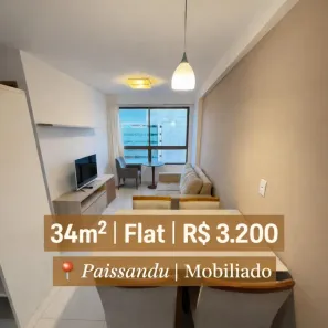Apartamento com 1 Quarto para alugar, 34m² no Paissandu, Recife