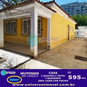 Casa com 3 Quartos à venda, 360m² no Mutondo, São Gonçalo