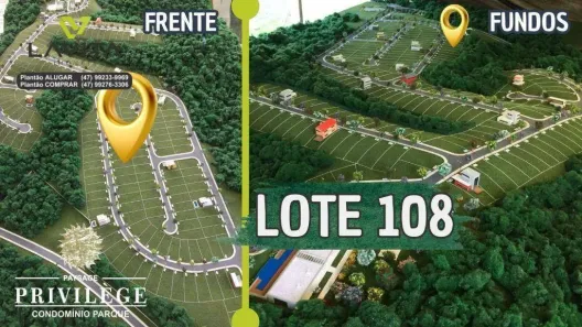 Lote/Terreno à venda, 359m² no Ponta Aguda, Blumenau