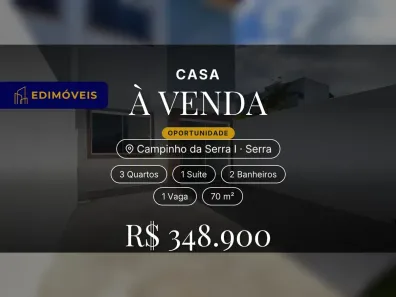 Casa com 3 Quartos à venda, 70m² no Campinho da Serra I, Serra