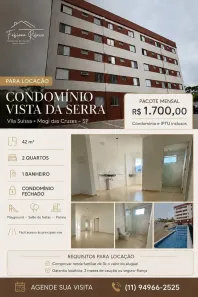 Apartamento com 2 Quartos para alugar, 42m² no Vila Suissa, Mogi das Cruzes