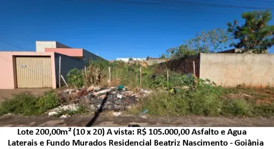 Lote/Terreno à venda, 200m² no Residencial Beatriz Nascimento, Goiânia