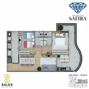 Apartamento com 3 Quartos à venda, 109m² no Guilhermina, Praia Grande