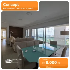 Apartamento com 3 Quartos para alugar, 144m² no Adrianópolis, Manaus