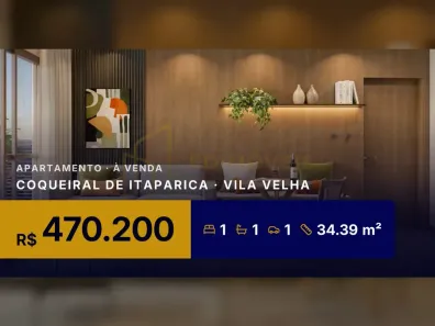 Apartamento com 1 Quarto à venda, 34m² no Coqueiral de Itaparica, Vila Velha