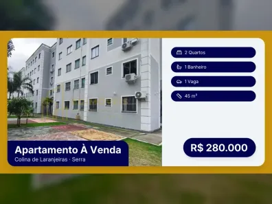 Apartamento com 2 Quartos à venda, 45m² no Colina de Laranjeiras, Serra