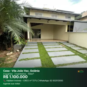 Casa com 3 Quartos à venda, 155m² no Vila João Vaz, Goiânia