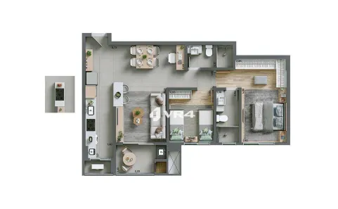 Apartamento com 3 Quartos à venda, 78m² no Campina do Siqueira, Curitiba