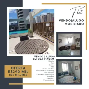 Flat com 1 Quarto para venda ou aluguel, 25m² no Boa Viagem, Recife