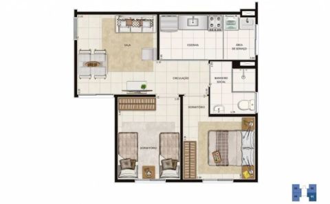 Apartamento com 2 Quartos à venda, 45m² no Jaraguá, São Paulo