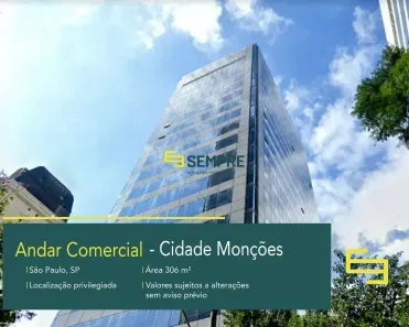 Imóvel Comercial para alugar, 306m² no Cidade Monções, São Paulo