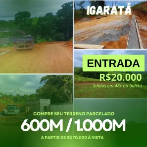 Lote/Terreno à venda, 600m² no Águas de Igaratá, Igaratá