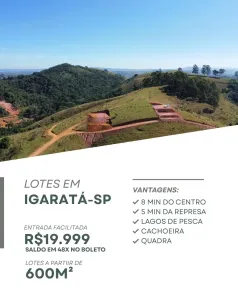 Lote/Terreno à venda, 600m² no , Igaratá