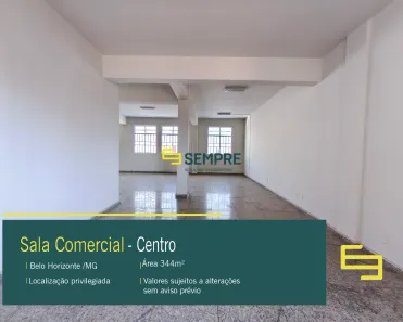 Sala Comercial para alugar, 344m² no Centro, Belo Horizonte