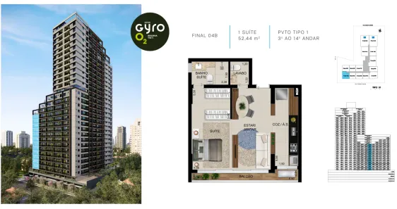 Apartamento com 1 Quarto à venda, 52m² no Serrinha, Goiânia