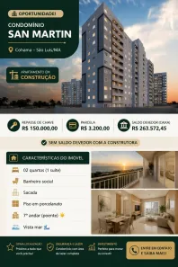 Apartamento com 2 Quartos à venda, 45m² no Cohama, São Luís