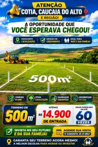 Lote/Terreno à venda, 500m² no Água Espraiada (Caucaia do Alto), Cotia